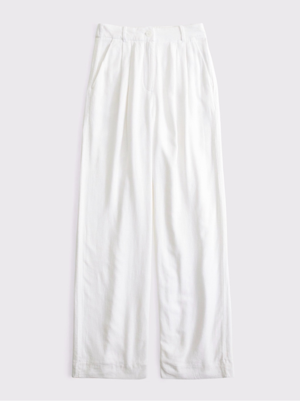 Abercrombie Wide-Leg White Linen Women's Trousers